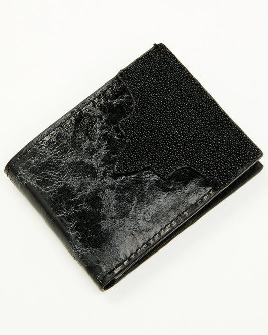 Men's Exotic Stingray Bifold Wallet Black