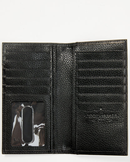 Men's Dwight Basketweave Tooled Rodeo Wallet Black