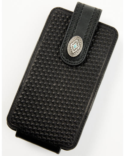 Men's Dwight Basketweave Tooled Cellphone Case Black