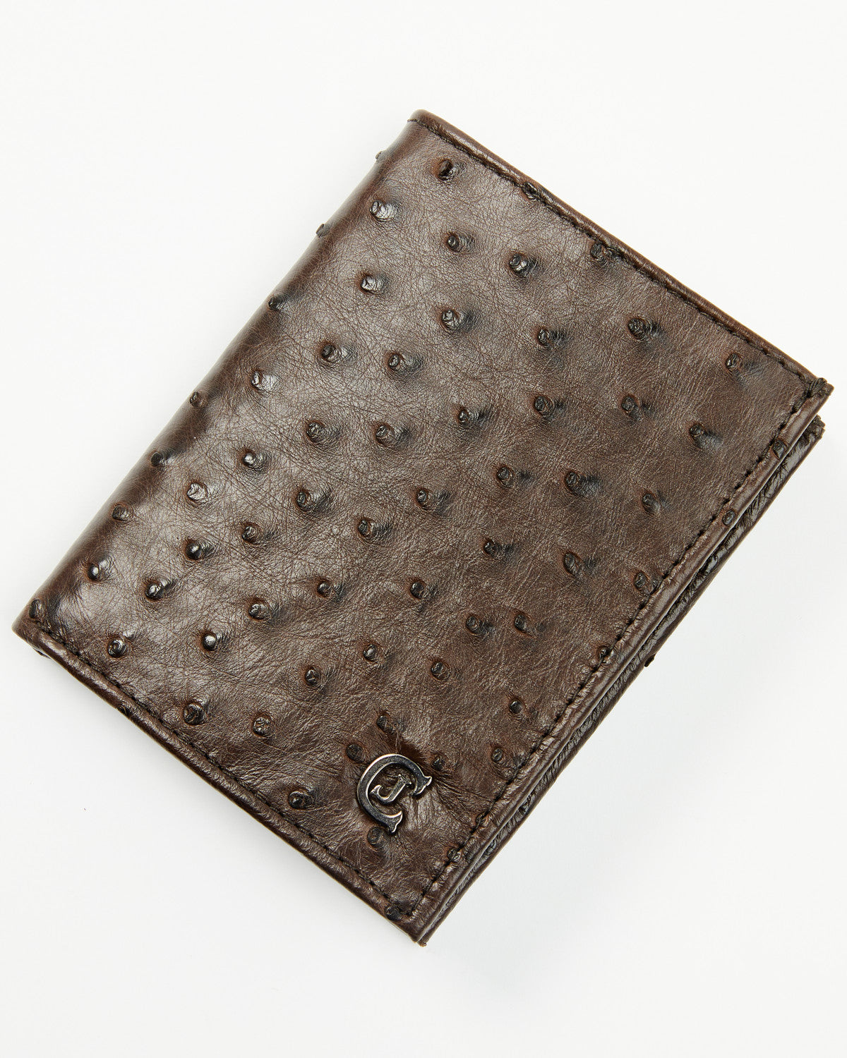 Black 1978™ Men's Dawson Exotic Full-Quill Ostrich Bifold W Dark Brown