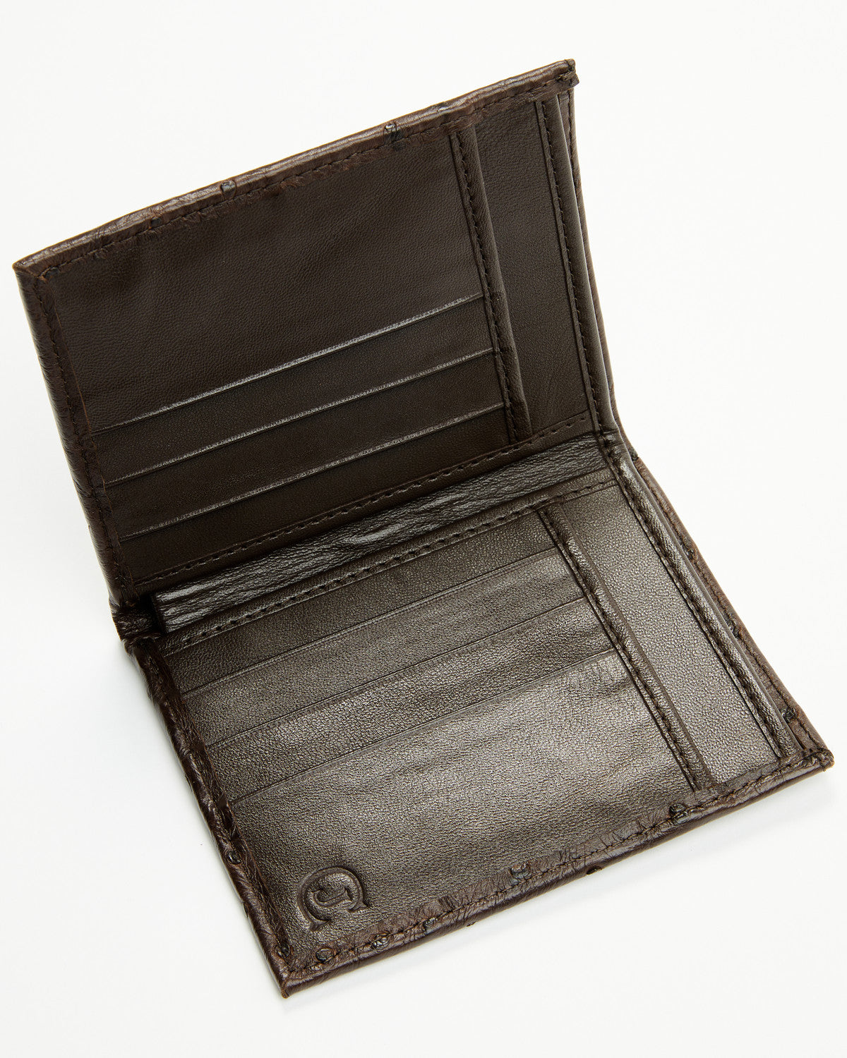 Black 1978™ Men's Dawson Exotic Full-Quill Ostrich Bifold W Dark Brown