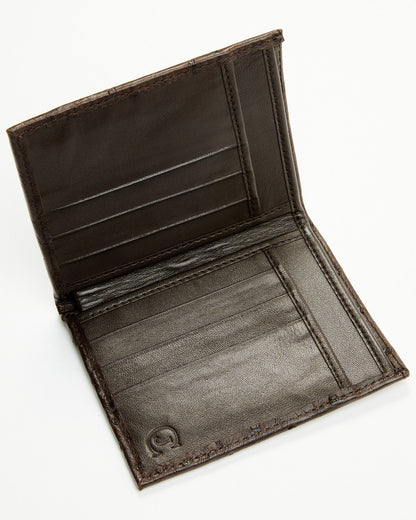 Black 1978™ Men's Dawson Exotic Full-Quill Ostrich Bifold W Dark Brown