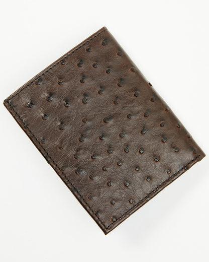 Black 1978™ Men's Dawson Exotic Full-Quill Ostrich Bifold W Dark Brown