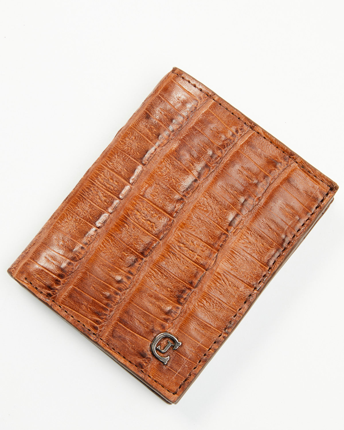 Black 1978™ Men's Sutton Exotic Caiman Tail Bifold Wallet Cognac