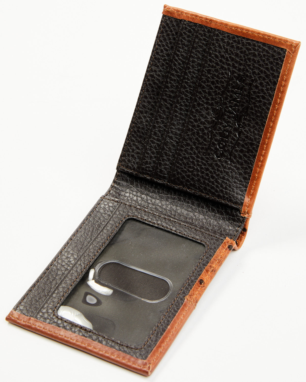 Men's Grady Faux Ostrich Bifold Wallet Brown