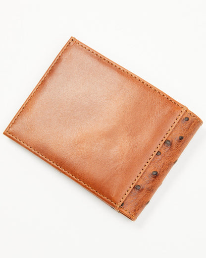 Men's Grady Faux Ostrich Bifold Wallet Brown