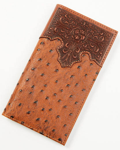 Men's Grady Faux Ostrich Rodeo Wallet Brown