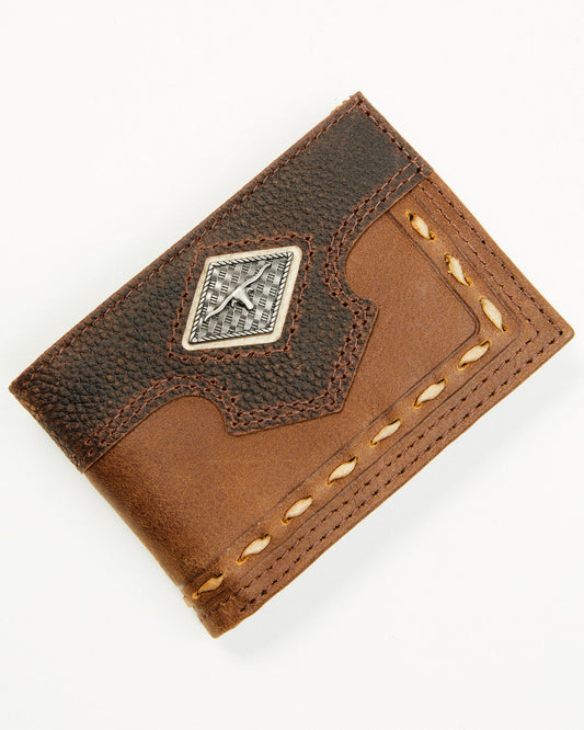 Men's Raw Hide Bi-Fold Wallet Brown