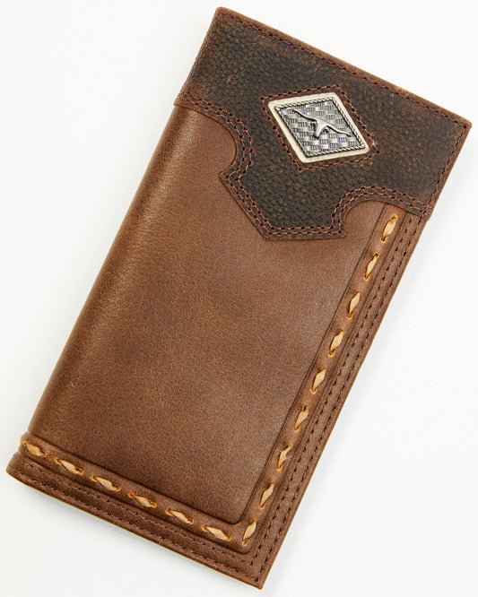 Men's Buck Stitch Concho Rodeo Wallet Brown
