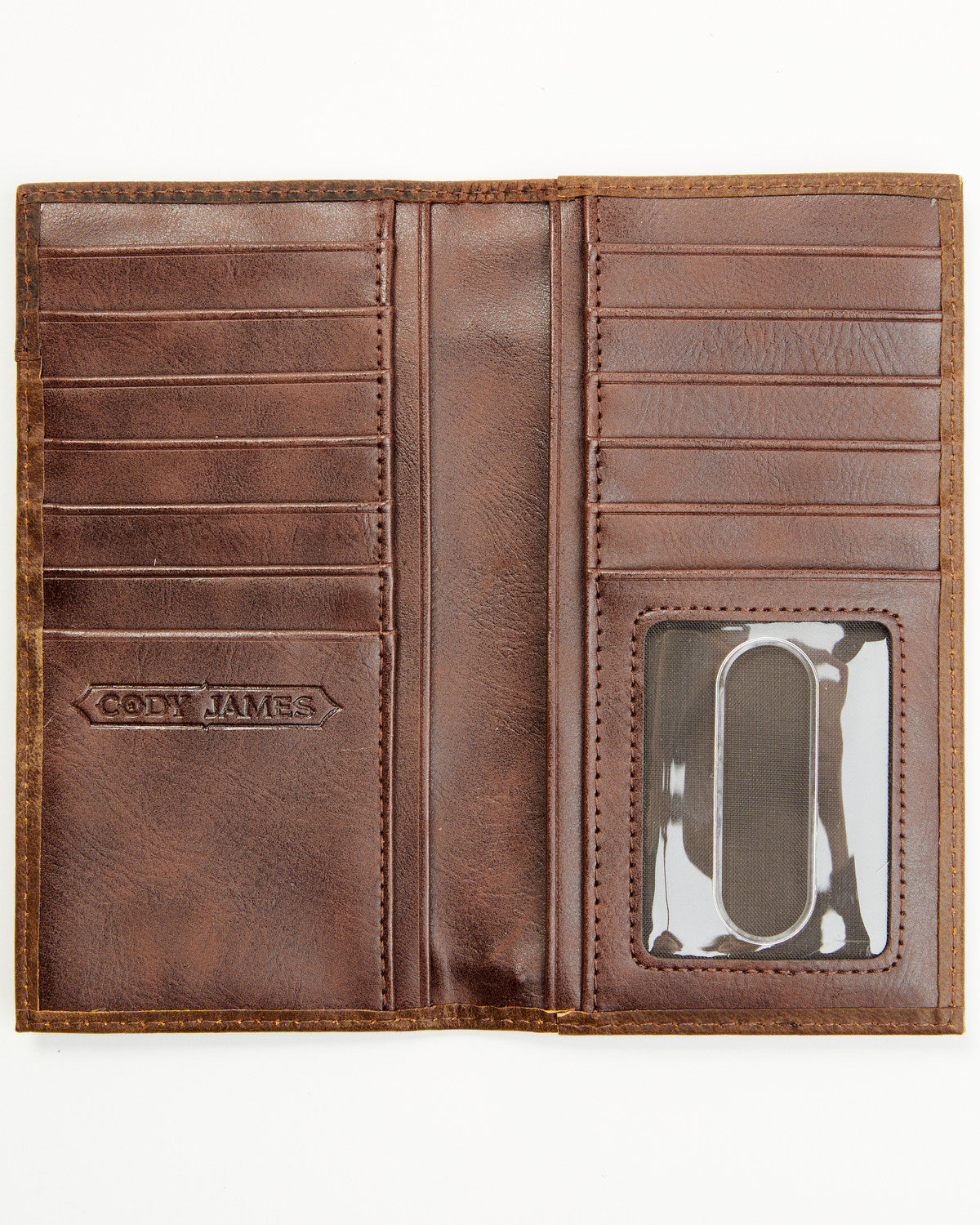 Men's Buck Stitch Concho Rodeo Wallet Brown