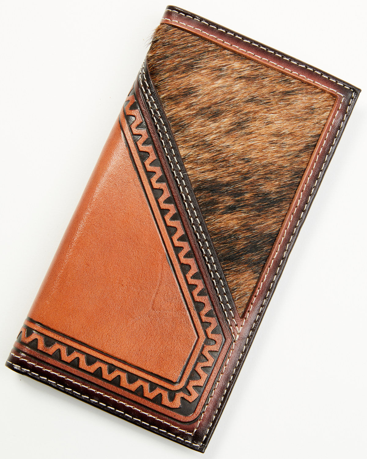 Men's Embossed Hairon Rodeo Wallet Brown
