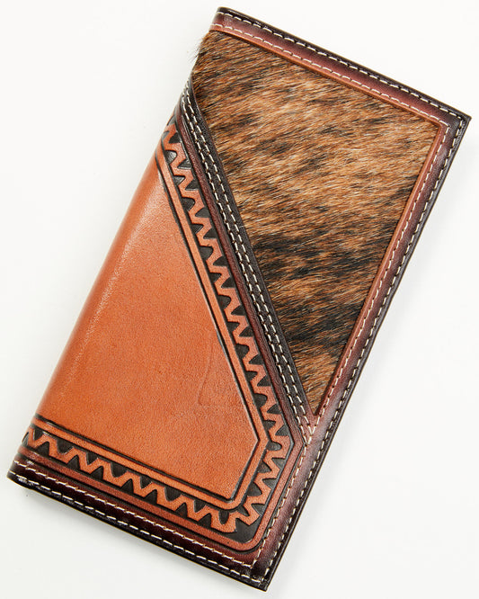 Men's Embossed Hairon Rodeo Wallet Brown