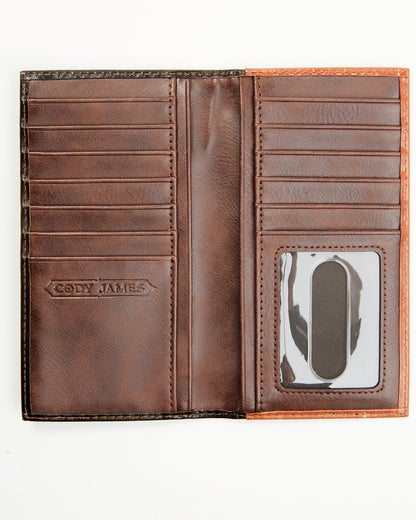 Men's Embossed Hairon Rodeo Wallet Brown