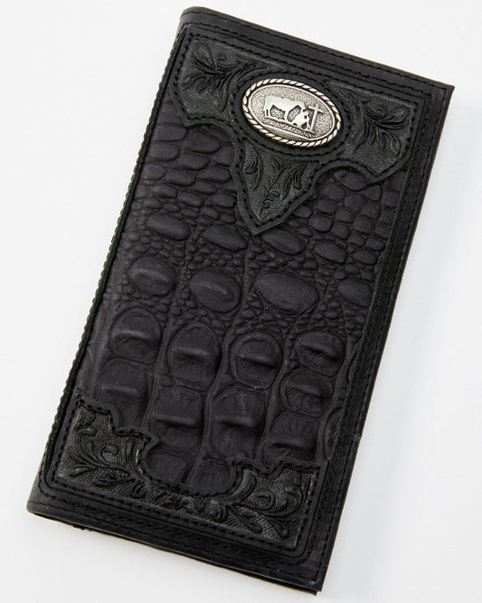 Men's Crocodile Embossed Rodeo Wallet Black