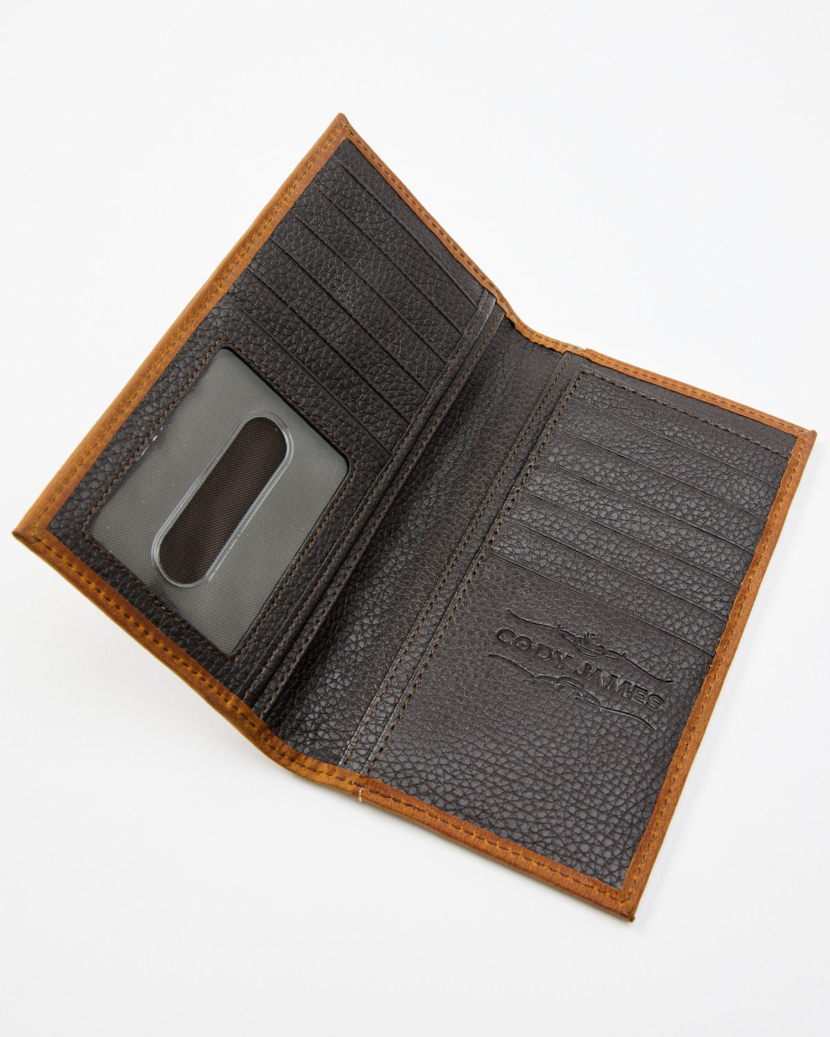 Men's Crocodile Embossed Rodeo Wallet Brown