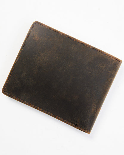 Men's Brown Mexico Slash Bifold Leather Wallet Brown