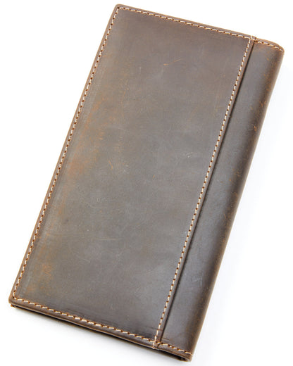 Men's Bi-Fold Crocodile Print Embossed Rodeo Wallet Chocolate