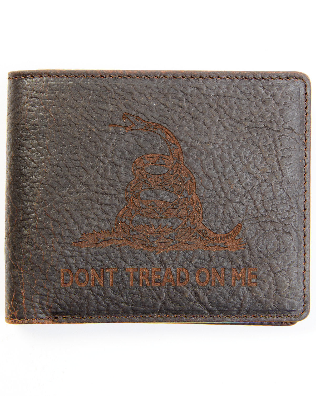 Men's Brown Don't Tread on Me Bifold Wallet Dark Brown