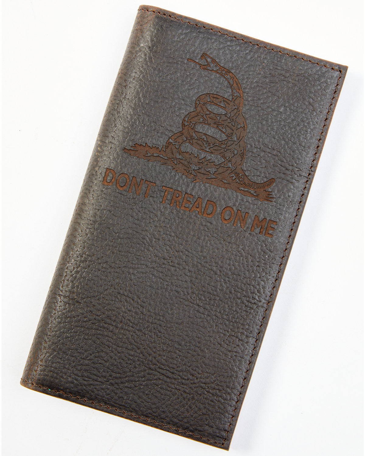Men's Brown Don't Tread on Me Rodeo Leather Wallet Dark Brown