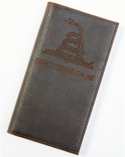 Men's Brown Don't Tread on Me Rodeo Leather Wallet Dark Brown