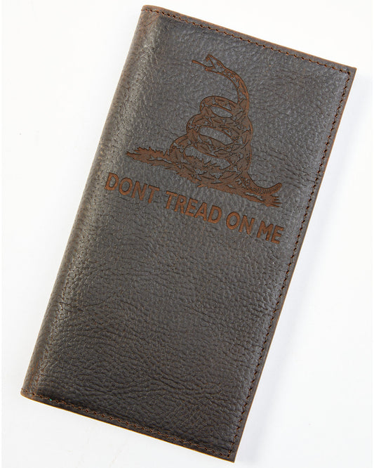 Men's Brown Don't Tread on Me Rodeo Leather Wallet Dark Brown