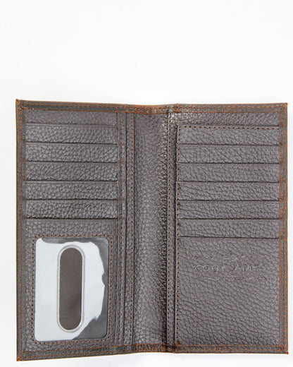 Men's Brown Don't Tread on Me Rodeo Leather Wallet Dark Brown