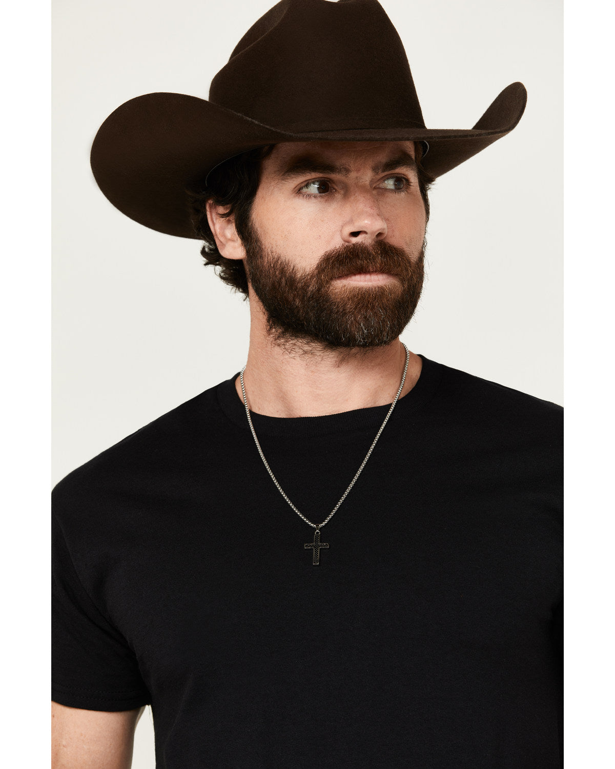 Men's Oxidized Cross Necklace Silver