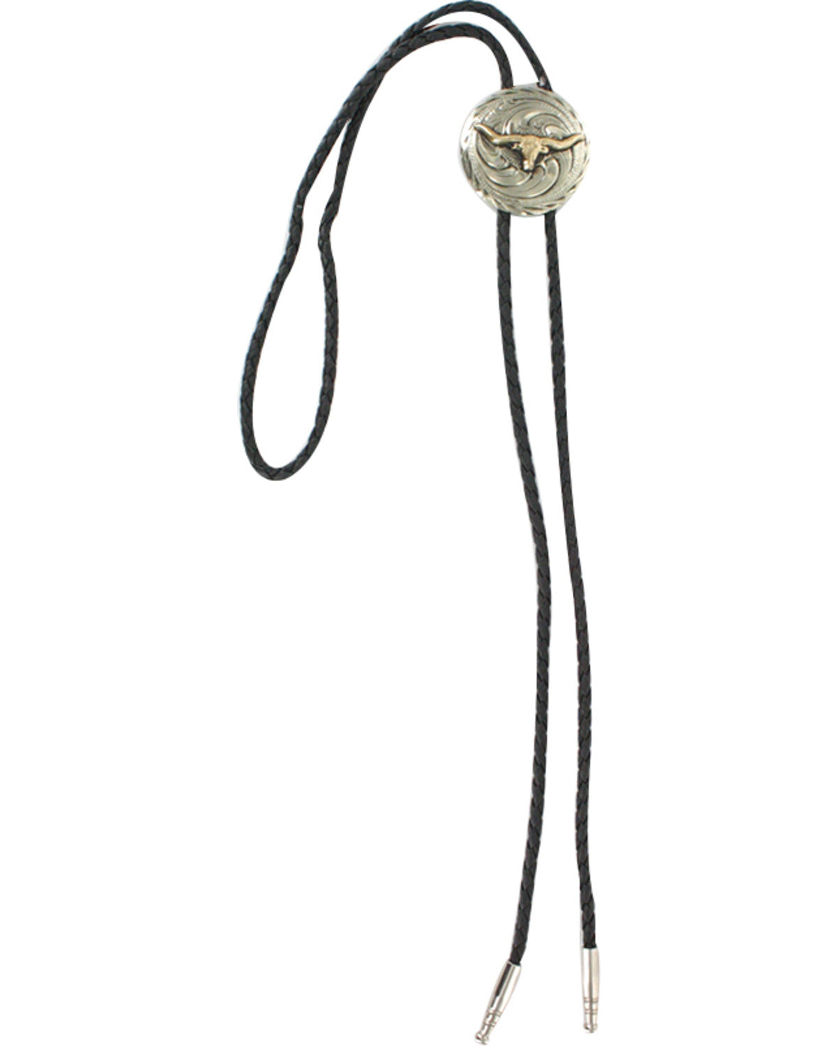 Men's Steer Head Bolo Tie Silver
