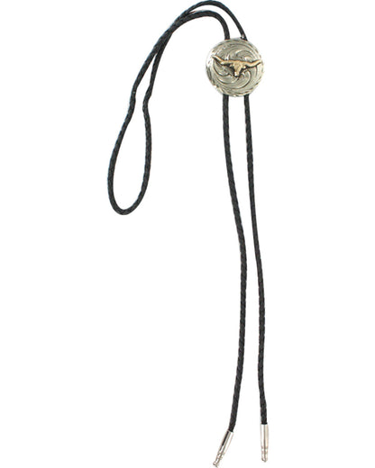 Men's Steer Head Bolo Tie Silver