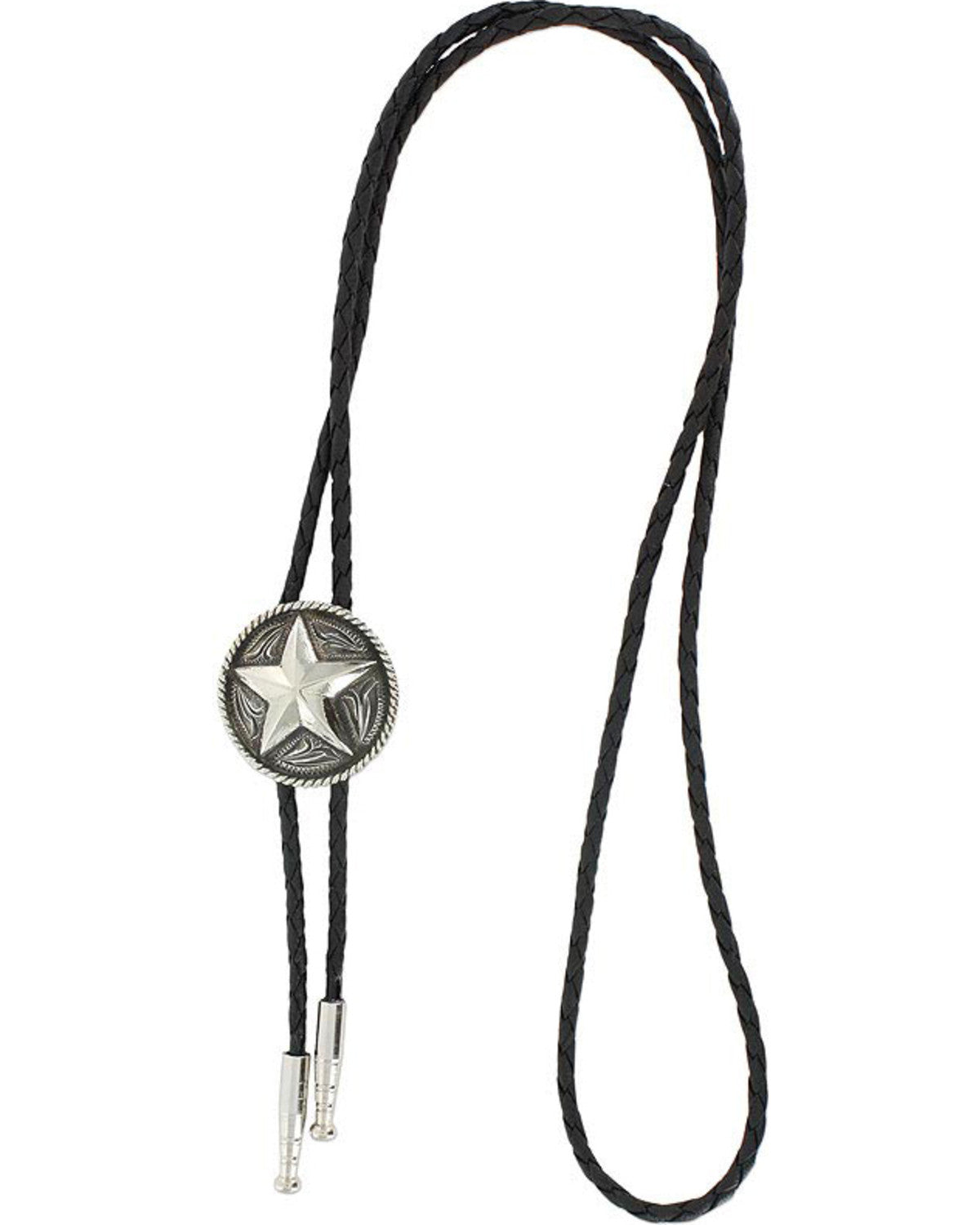 Men's Sheriff Star Bolo Tie Silver