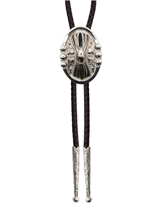 Men's Iconic Bead Bolo Tie Silver