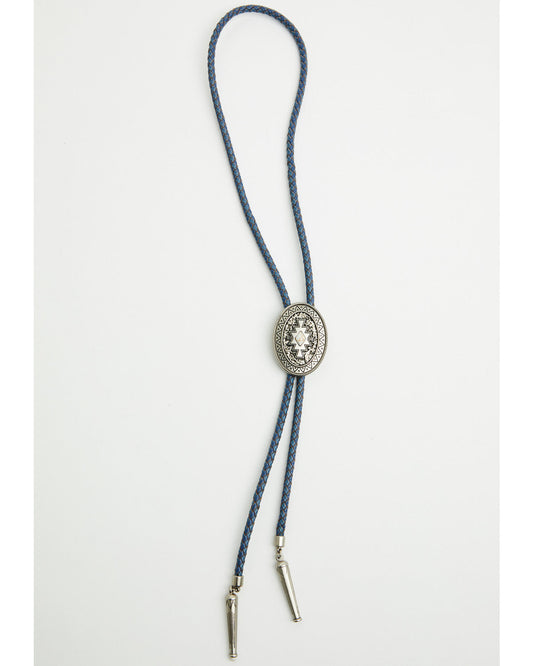 Men's Buffalo Stone Bolo Tie Blue