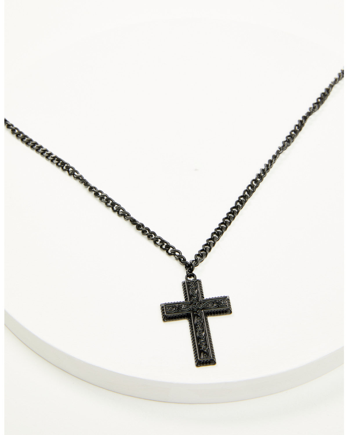 Men's Matte Cross Necklace Black