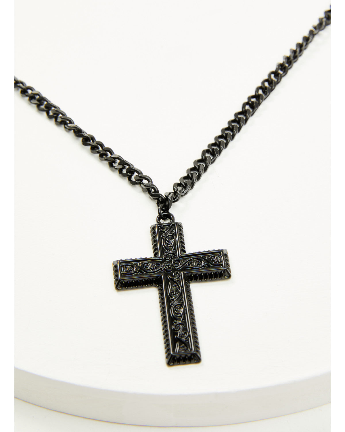 Men's Matte Cross Necklace Black