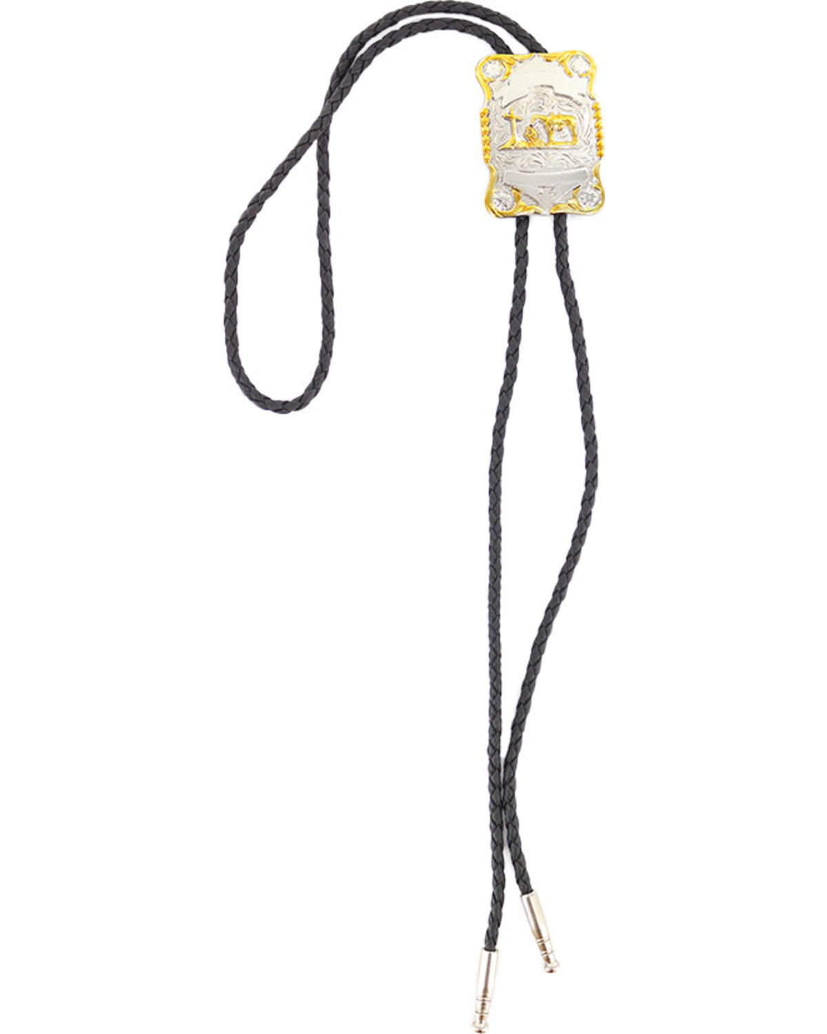 Men's Horse and Cross Bolo Tie Silver