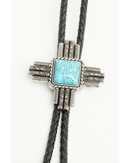 Men's Lars Cross Bolo Tie Silver