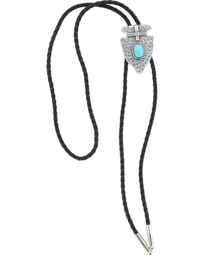 Men's Native Arrow Bolo Tie Silver