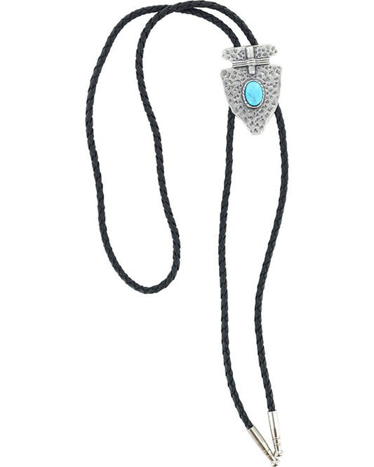 Men's Native Arrow Bolo Tie Silver
