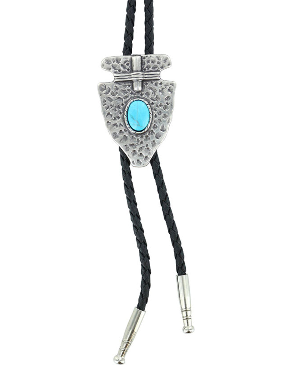 Men's Native Arrow Bolo Tie Silver