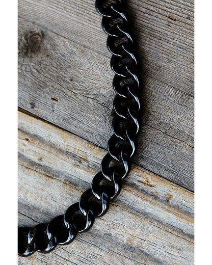 Men's Gunmetal Cuban Link Necklace Silver