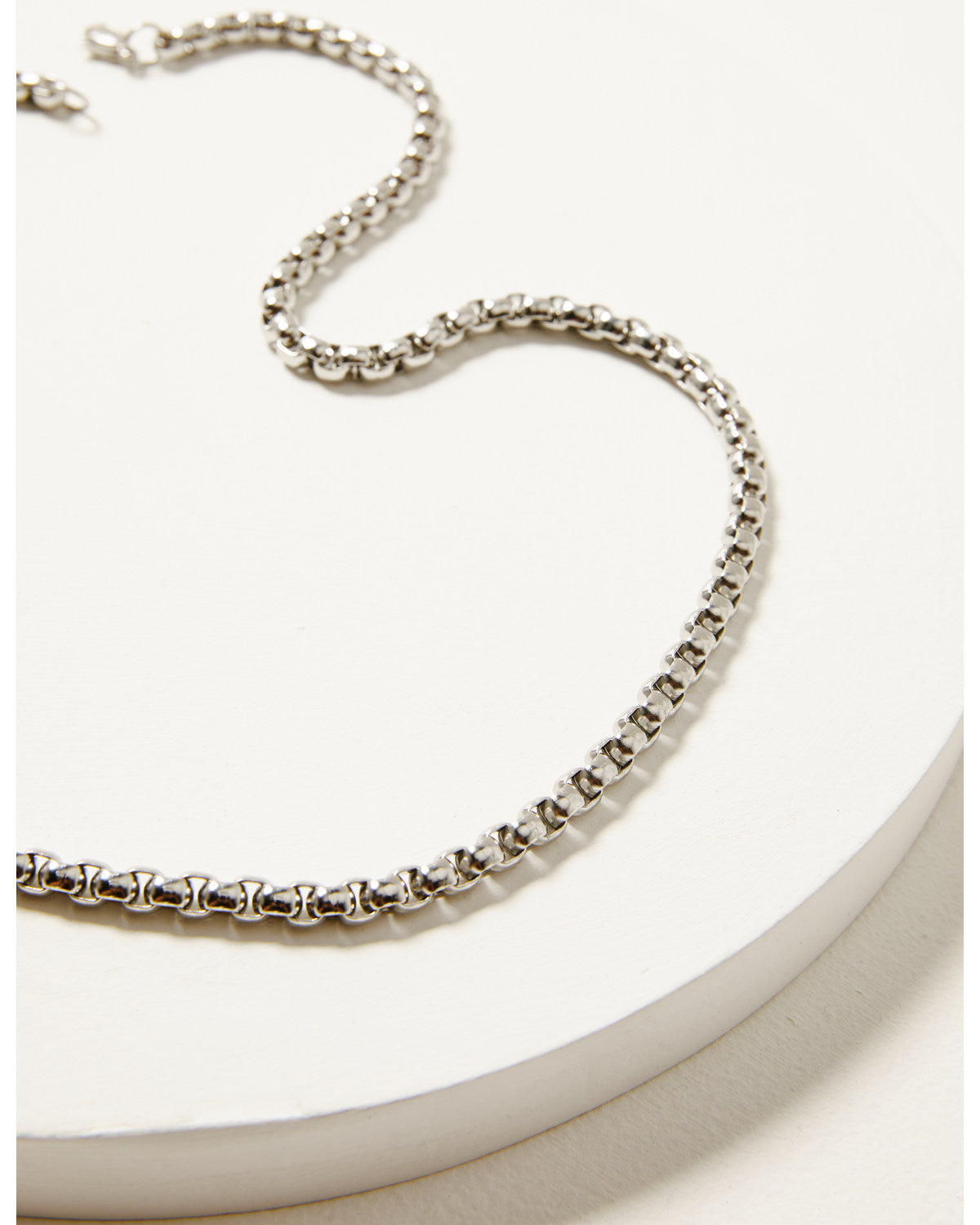 Men's Bolo Chain Necklace Silver