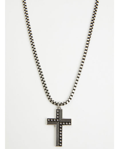 Men's Stars & Stripes Necklace Silver