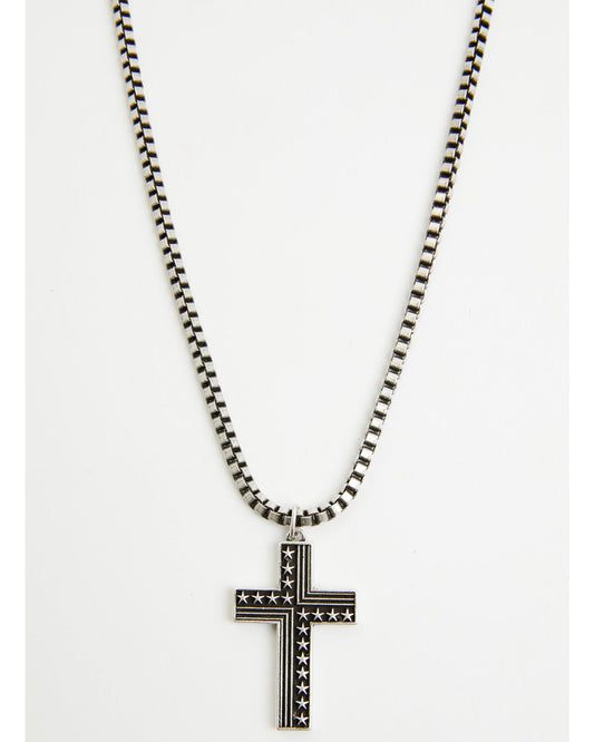 Men's Stars & Stripes Necklace Silver