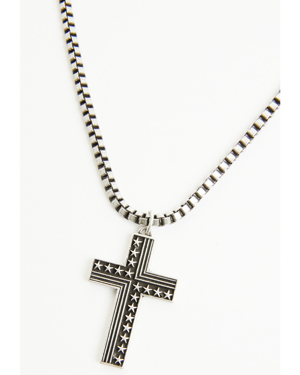 Men's Stars & Stripes Necklace Silver