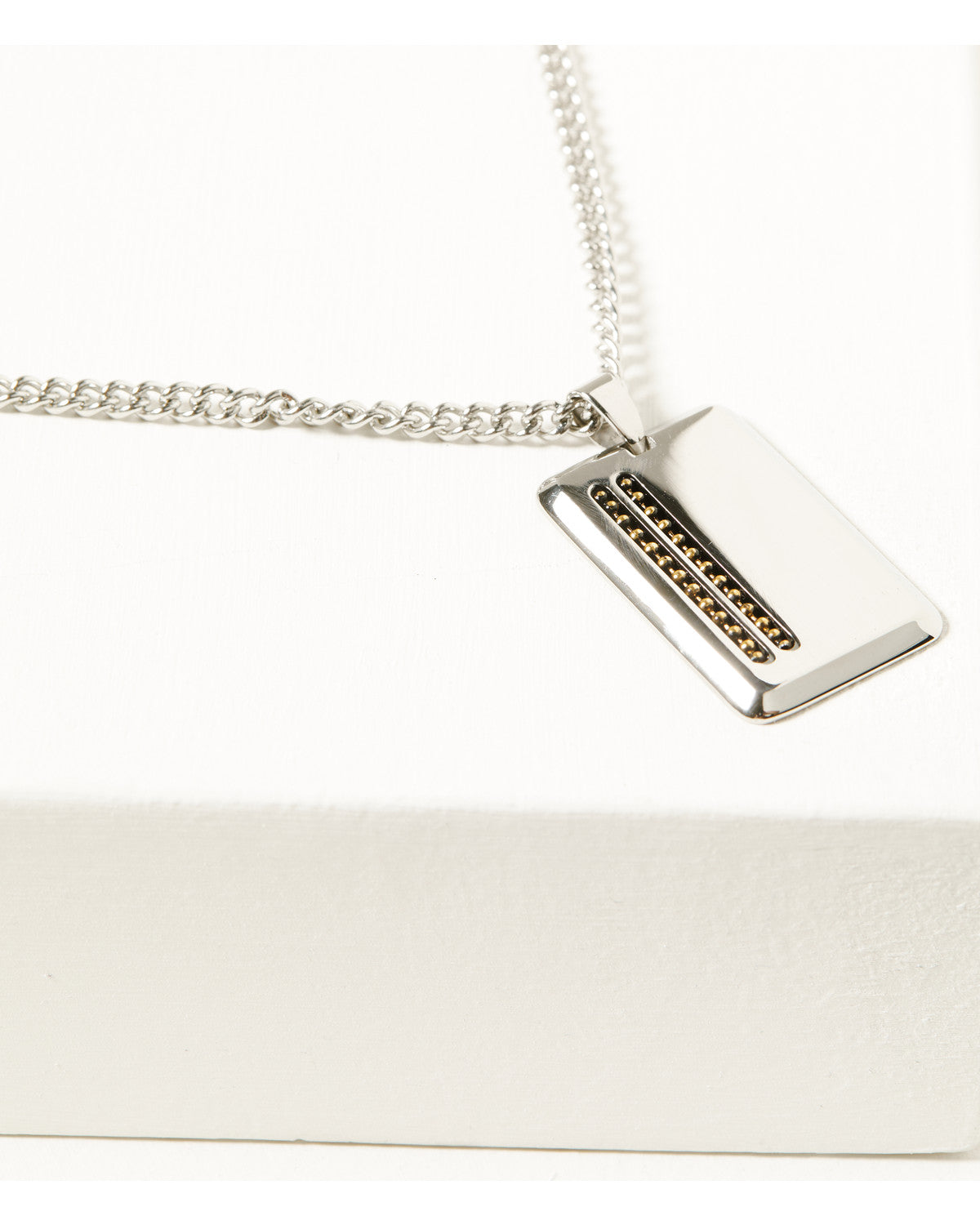 Men's Dog Tag Necklace Silver