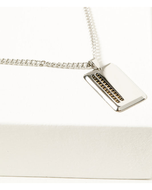 Men's Dog Tag Necklace Silver