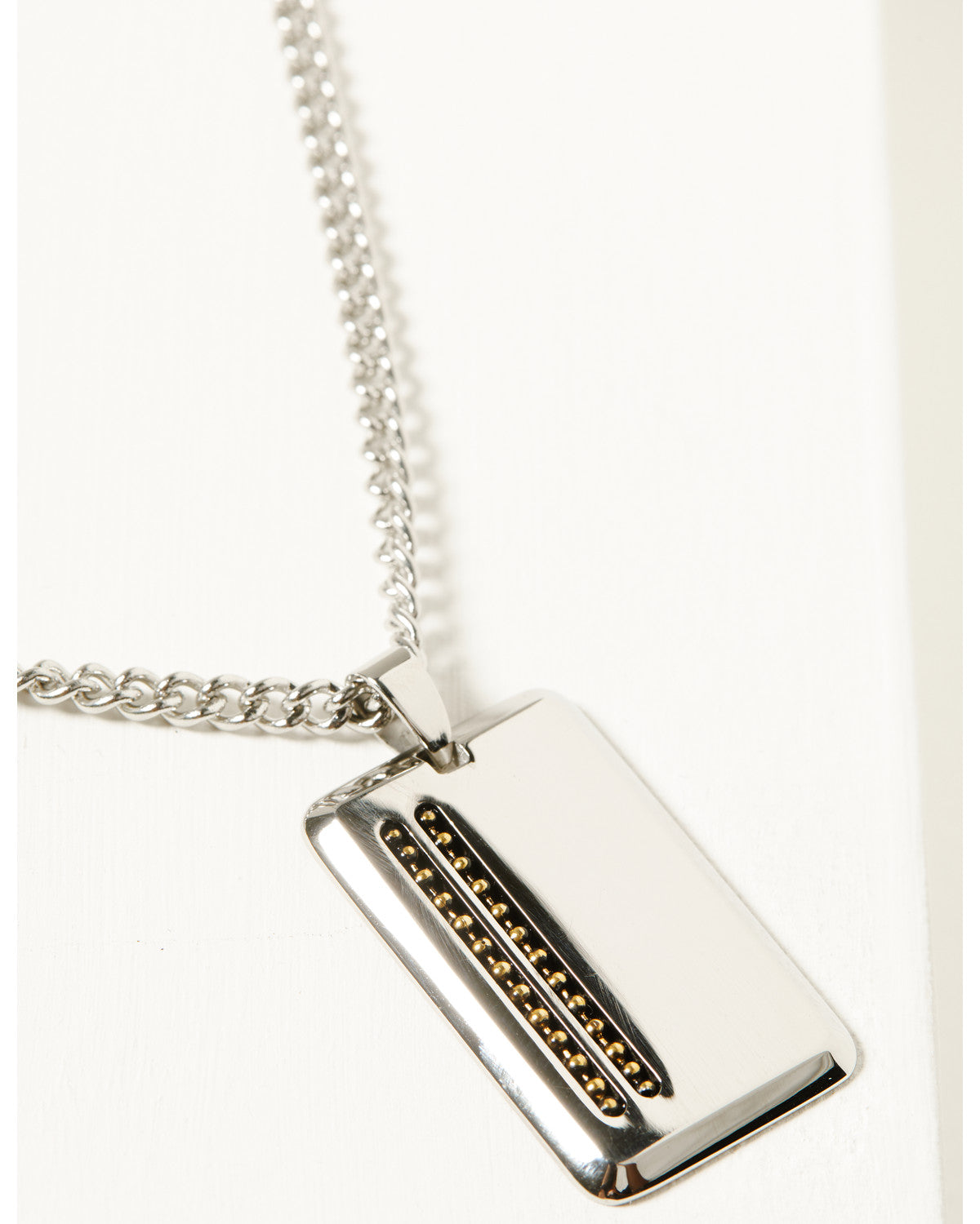Men's Dog Tag Necklace Silver