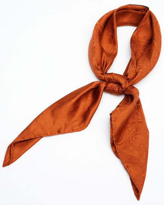 Men's Silk Jacquard Wild Rag Scarf Rust Copper