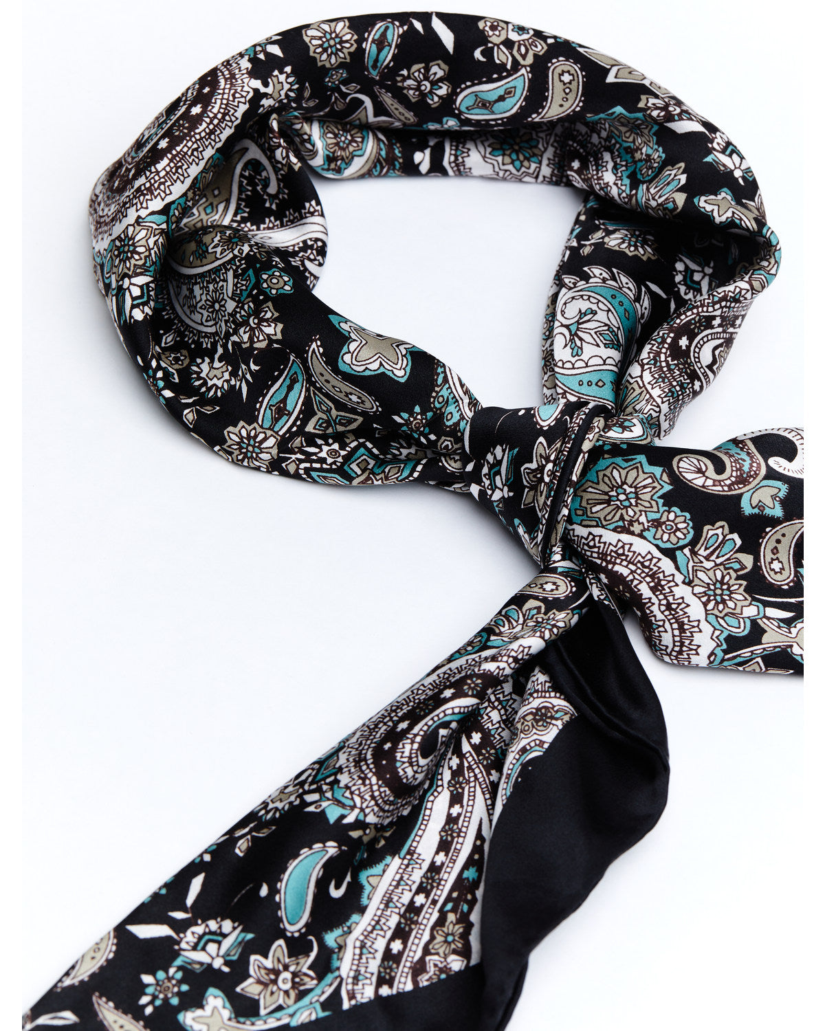 Men's Silk Navy Paisley Wild Rag Scarf Navy