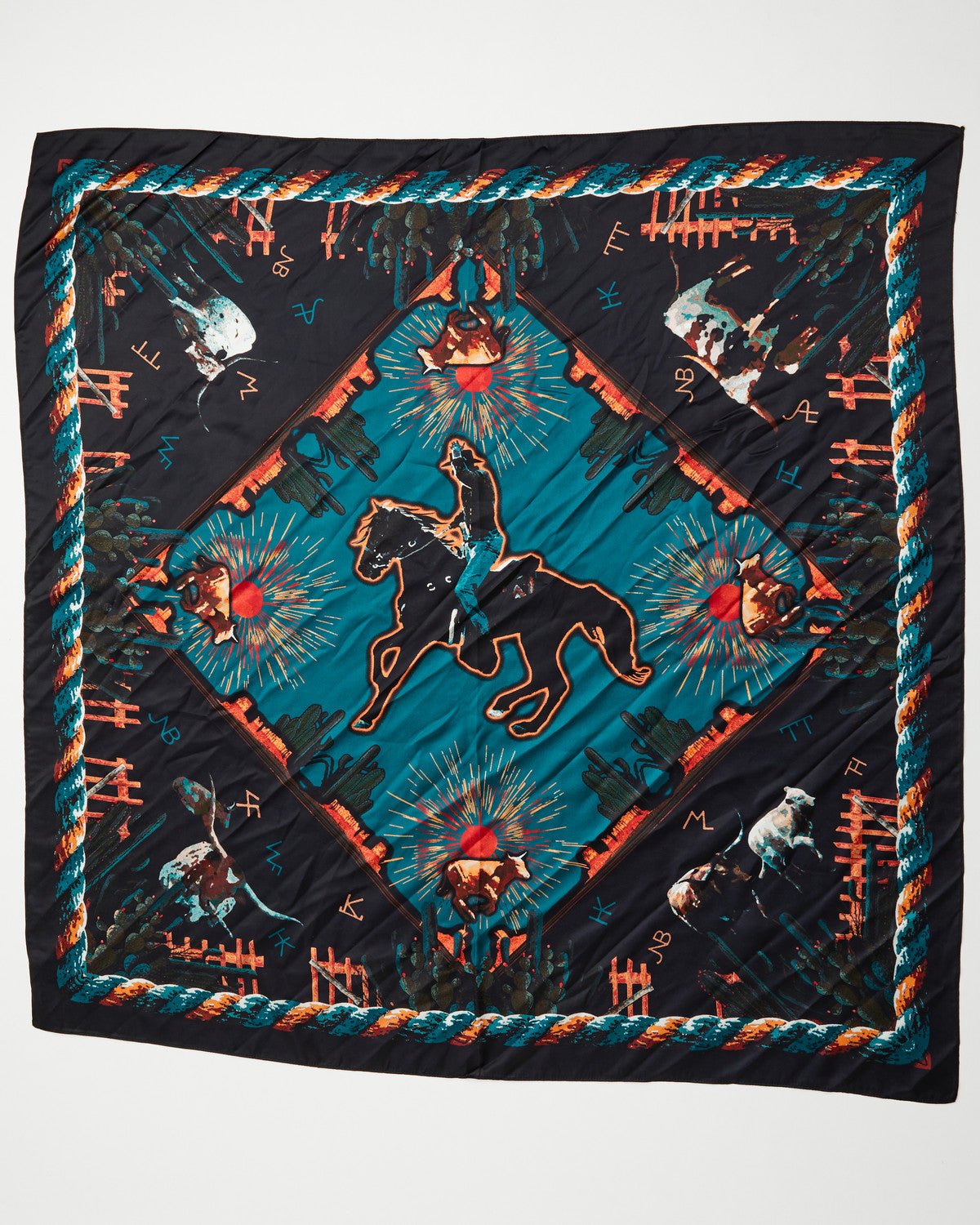 Men's Arlow Printed Wild Rag Turquoise
